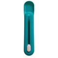 Groenblauwe plastic kattensnack-knijper met witte schuifknop voor eenvoudig voeren - Volledig inktblauw