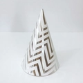 Silver wavy pattern birthday party hat for kids with metallic finish on white background - One Size / Silver Wave