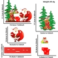 Wooden Christmas table ornament set with Santa and reindeer pieces on a white background - Christmas Sock Gift Bag Santa Style