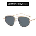 Occhiali da sole aviator classici con montatura dorata a doppio ponte e lenti grigie - Montatura Oro Lente Grigia