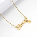 Collar con colgante del zodiaco Escorpio en oro de 18K con letra pulida y amuleto - Escorpio