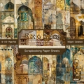 Exotic architectural style 6-inch scrapbooking paper sheets, 160gsm acid-free 24-piece set - R2440 24 Sheets