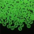 Luminous acrylic flat round bead with black letter Z in neon green for DIY jewelry - Letter Z (100Pcs/Pack)