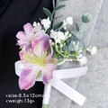 Handmade purple lily boutonniere with eucalyptus leaves for wedding suits and ceremonies - Purple Lily Style (Series 4)