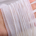 Iridescent milky white natural stone round beads for DIY jewelry making accessories - Opal