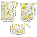 3-piece waterproof baby diaper wet bag set with yellow lemon print in three sizes - BF119 Lemon Bee
