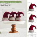 Three-pack of red velvet Christmas hat ornaments with silver glitter trim for tree decoration - 7.5x7.5cm / 159-3 Red Christmas Hats (Pack of 3)