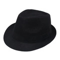 Detalle de un sombrero Trilby negro trenzado con cinta a juego y corona clásica hendida - M (56-58cm) / Negro