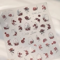 Stickers nail art 5D motif cygne blanc et roses avec texture en relief M-797 - M797-Relief + Fragments de Verre