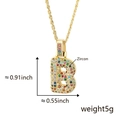 Golden letter B pendant necklace set with colorful zircon stones on a twist chain - Letter B