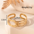 Golden titanium steel open bracelet featuring a unique multi-layer twisted design and hammered finish - Multi Layer Twisted Knot Style (YB-087)