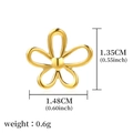 Golden hollow five-petal flower charm for jewelry making with dimension and weight details - Hollow Golden Five-petal Flower (A0013201)