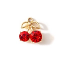 Prachtige gouden kersenhanger met rode strass-steentjes voor het maken van DIY-sieraden - Rood