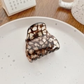 Tortoise shell cellulose acetate hair claw clip with brown leopard pattern for ponytails - Bubble Brown
