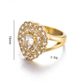 Detail of flower shaped gold ring with pear cut zircon center, 18mm height and 7.5g weight - US 6 / Gold Flower Cluster Style (Gold 2)