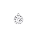 Silver stainless steel Celtic knot Evil Eye pendant with hollow circular pattern - Chrysanthemum / Silver