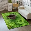Saugfähiger Flanellteppich mit 3D-Dinosaurierdruck und Farnmuster für modernes Wohnzimmer - 40x60cm / Tier 4-Raptor