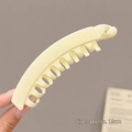 Matte cream yellow 13cm banana hair clip for women with large size vertical teeth grip - Off White