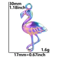 Ciondolo fenicottero arcobaleno in acciaio 18k con altezza 30mm e peso di 1,6g - Solo ciondolo / Arcobaleno