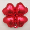 Palloncino in alluminio a quadrifoglio rosso metallizzato per feste e compleanni - Rosso
