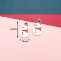 DIY enamel snowman pendant charm with white and red finish, 24mm x 14mm size detail - Santa Face