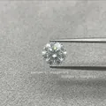Titanium steel screw stud earring with sparkling round-cut colorful cubic zirconia diamond - 6mm Light Powder Blue (Single Piece)