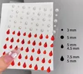 Mix di perle bianche e gemme a goccia rosse in dimensioni 3mm, 5mm e 7.5mm - Stile 2: Lacrima rossa + Perla