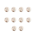 Close-up of ten rose gold round alloy pendants with Joys & Wise embossed text on white background - 6# Round Tag (10Pcs)