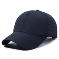 Navy blue breathable baseball cap with laser-cut mesh and quick-dry fabric for outdoor sport - Adjustable / Navy Blue