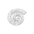 Macro shot of silver spiral shell pendant with hammered metal texture detail - Spiral Conch / VD1603 White Gold Conch Spiral