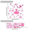 Wandtattoo Prinzessin rosa Größenübersicht: Endgröße 74,6x76cm und Bogenmaß 30x90cm - 30*90cm