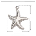 Detailed size chart for a 14x11mm stainless steel starfish pendant weighing 0.6g - Starfish
