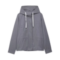Veste à capuche gris foncé minimaliste avec cordons blancs et poches symétriques - XS / Outerwear