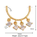 Connecteur doré en U avec quatre pierres de zircon blanc et trous de 2 mm - Arc Doré Quatre Pierres