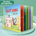 Libro educativo Quiet Book celeste per bambini con apprendimento dei numeri 123 e puzzle - Cognizione dei Numeri