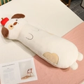 Weiches langes Pochacco Plüschkissen in Weiß mit rotem Apfel und gelben Herz-Details - Hund / 75cm
