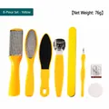 8-in-1 gele pedicure set met roestvrijstalen eeltverwijderaars voor voetverzorging - 8-delige set / Geel