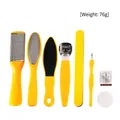 8-in-1 yellow foot care set with stainless steel pedicure tools for callus removal - 8-piece Set / Yellow