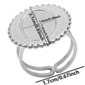 Detailed dimensions of 304 stainless steel ring blank with beaded bezel tray - J478 / Steel