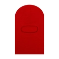 Detail of red ribbed knit balaclava for kids showing soft texture and face opening - One Size / Red