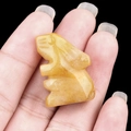 Miniature yellow jade gemstone rabbit figurine hand-carved for micro landscape decor - Yellow Jade