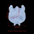Translucent silicone mold for DIY butterfly wing ear hooks with exact measurements - Wing Ear Hook EG#04