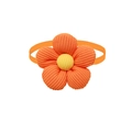 Orange knitted flower pet bowtie with elastic band for small dogs and cats grooming - BT429-8 Orange/Yellow