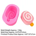 Pink popsicle silicone mold B1134 for making spiral candles and handmade soaps - Spiral Texture Design (2#B1134) / Pink
