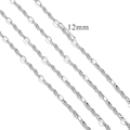 Polished silver stainless steel S-link chain with 12mm twisted bar connectors - S10-12mm Twist Plate