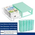 Stackable green mini drawer storage box for small parts with transparent front 140x92x42mm - Light Green