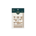 Miisha Nail MN-158 Aufkleber in Braun und Gold mit Schleifen und Strickmustern - MN-158