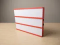 DIY A4 cinema light box with red frame and three slots for creative room decoration - 119 Color Letter Cards / Red