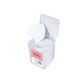 Heart-shaped eyelash glue cleaning pads with embossed texture in a frosted storage box - With Label / White