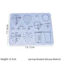 Translucent blue silicone mold for waterdrop and leaf resin earrings jewelry DIY - Style 2 (Earring Pendant) / Translucent White